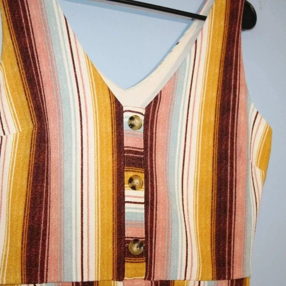 iZ Buyer A-Line Womens Striped Dress Polyester Sleeveless Button Up Front Dress - Picture 4 of 13